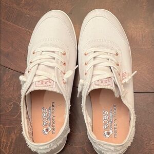 Skechers BOBS Women's White Canvas Sneakers